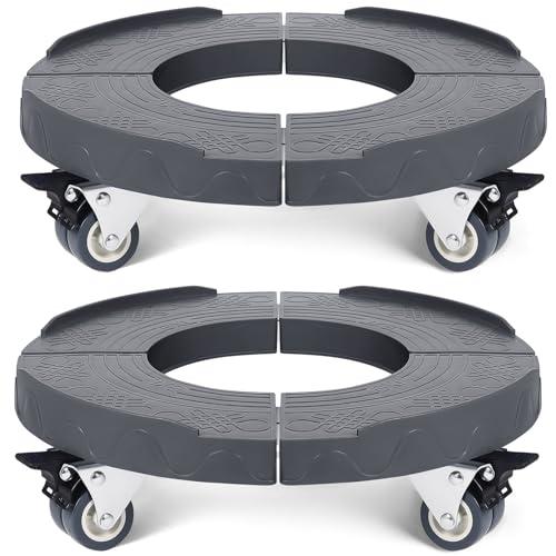 W B D WEIBIDA 2pk Trash Can Roller Base with Wheels - Adjustable 15-19 Inch Drum Dolly - Heavy Duty Multi-functional Cart