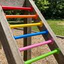 BiJun 16.5 inch Monkey Bars Kit for Backyard Outdoor Indoor Ladder Rungs | 6 Pack 6 Color Steel Climbing Rungs,300lbs load for indoor backyard jungle gym treehouse playroom climbing accessories