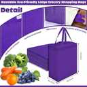 Windyun 100 Pcs Reusable Tote Bag Bulk 8 x 4 x 10 Inch Non Woven Shopping Bag with Handle Christmas Reusable Grocery Gift Tote (Dark Purple)