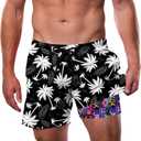 Cozople Men's Swim Trunks with Compression Liner 5.5" Inseam Quick Dry Bathing Suit Boxer Brief Lined Swim Shorts Swimwear (XL, Hawaiian National)