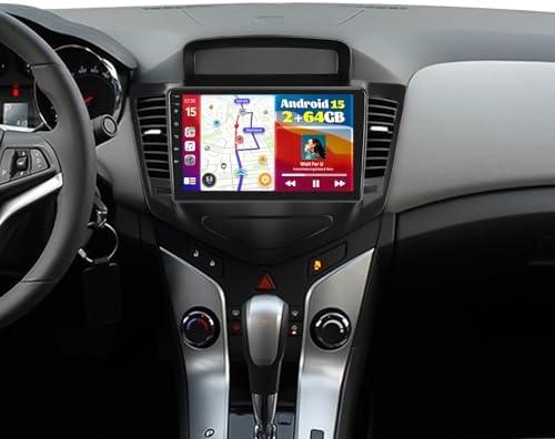 2+64GB Android Car Stereo for Chevrolet Chevy Cruze 2009-2015 Wireless Carplay Android Auto, 9 Inch Touchscreen Car Radio GPS Navi WiFi Bluetooth Backup Camera FM RDS Radio EQ SWC