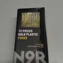 N9R 72PCS Gold Plastic Forks, Solid, Durable and Heavy Duty Plastic Forks, Perfect Utensils for Parties, Thanksgiving, Christmas and Daily Use