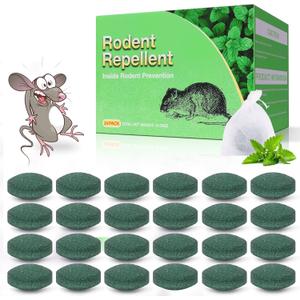 Mouse Repellent, 12 Pack Peppermint Oil Mouse Repellent for Car Engines, Indoor & Outdoor Use, Keep Mice Out of House and Garage, Safe for Pets and Family.