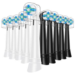 10 Pcs IO Replacement Brush Heads Compatible with Oral B IO 2/3/4/5/6/7/8/9/10/Deep Clean Series Electric Toothbrushes, Toothbrush Heads Compatible with Oral B IO (Black/White)