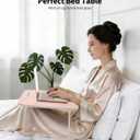 Ruxury Folding Lap Desk Bed Desk Laptop Table Tray, Breakfast Serving Tray, Portable & Lightweight Mini Table for Sofa Couch Floor - Pink