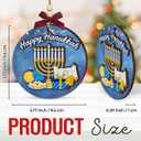 3 x Happy Hanukkah Ornaments for Christmas Tree 2025, Spiritual Christmas Ornaments - Jewish Chanukah Gifts for Women, Men, Family, Friends - Wooden Religious Hanukkah Christmas Decorations