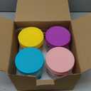 Overnight Oats Containers with Lids, 4-pack Overnight Oats Jars with Spoons and Small Containers, 16oz Glass Mason Jar with Airtight Lid, Chia Pudding Jars Yogurt Containers with Lids, Gifts for Women (Multicolor(Pink+Purple+Turquoise+Bright Yellow))