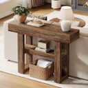 Tribesigns 41.34" Farmhouse Console Table, Sofa Table Behind The Couch | 2-Tier Narrow Entryway Furniture with Storage Shelves for Hallway Foyer Living Room, Easy Assembly, Rustic Brown, 41.34 inches x 11.81 inches x 31.5 inches