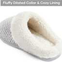 ULTRAIDEAS Women's Warm Winter House Shoes Slippers Memory Foam with Comfy Fleece, Fuzzy Slip-on Indoor Outdoor (8.5, Cloud Grey)