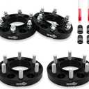 LUJIANI 4 Pack 6x135mm Wheel Spacers for 2015-2025 F150 4WD Expedition Navigator, 1" Thick Forged Hubcentric Tire Spacer, M14x1.5 Thread Studs & 87.1mm Centric Bore, 6 Lug Hub Centric Wheel Adapters (Black)