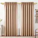 Double Curtain Rod 36 to 72 Inch, HOTOZON 1 Inch Heavy Duty Double Curtain Rods for Windows 24 to 68 Inches(2-5.6 ft), Telescoping Drapery Rod with Simple End Finials, Gold