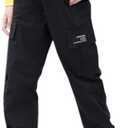 SANGTREE Girls & Womens Drawstring Cargo Jogger Pants,3 Years - Women 3XL (Black, XXL)