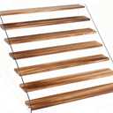 7 Tier Acrylic Wooden Display Stand, Clear Acrylic and Wood Tiered Display Shelf Rack, 15.7 Inch Step Ladder Riser for Cupcakes Perfumes Figures Collectibles (7 tier Carbonized color)