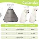 2 x Soft Dog Cone After Surgery,Cone for Dogs to Stop Licking(Grey, XL)