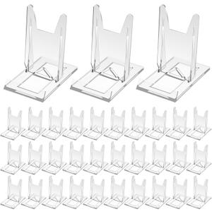 Dimeho Display Stand, 30 Pcs Acrylic Book Stand Adjustable Clear Book Tablet Display Holder for Home Office School Displaying Pictures Photo Frames Books CD Magazine