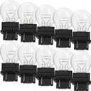 Mudder 10 Pcs 3157 Bulb Tail Light Bulbs Mini Miniature Turn Signal Applications Long Life Taillight Replacement, Plastic Base Automotive Brake for Parking, Side Marker (White)