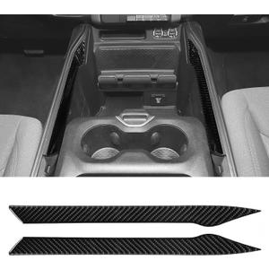 Real Carbon Fiber Center Console Armrest Box Inside Strips Cover Compatible with 2018-2025 Dodge RAM