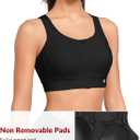 Yvette Front Closure Sports Bras for Women High Support Large Bust Supportive Racerback Sports Bra for Running (Black, XL)