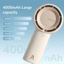 JISULIFE Handheld Portable Turbo Fan [16H Max Cooling Time], 4000mAh USB Rechargeable Personal Battery Operated Mini Small Pocket Fan with 5 Speeds for Travel/Outdoor/Vacation/Concerts - Brown
