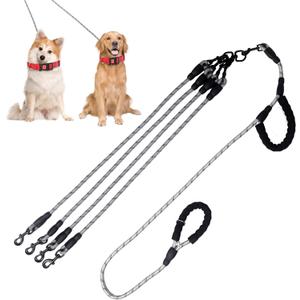 Exceptional 360 Anti-Tangle & No Pull Dog Leash - Four Handle & Reflective for Safety & Convenience - Small & Medium Dogs (Grey, 4 Way) (Gray) Exceptional 360 Anti-Tangle & No Pull Dog Leash - Four Handle & Reflective for Safety & Convenience - Small & Medium Dogs (Grey, 4 Way) (Gray)