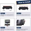 TN830XL Toner Cartridge Compatible Replacement for Brother TN830XL TN830 XL/V/R TN 830 for Brother DCP-L2640DW HL-L2460DW HL-L2480DW HL-L2400D HL-L2405W MFC-L2820DW Printers (4 Black)