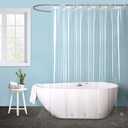 EurCross Clear Shower Curtain Liner 90 inches Long with 5 Magnet Weights and Hooks, Waterproof Premium 9G PEVA Extra Long Plastic Shower Curtain Liner 72 x 90 inch