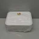 LOEZ 4-Layer Food Storage Container, Stackable Snack Container with Lid, Dumpling Box, Gyoza Container, Cookie Storage Containers, Good Sealing, Time Recoder (White)