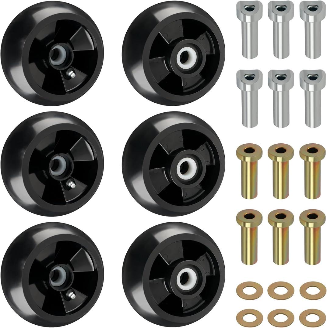 CheeMuii 6 Pack Lawn Mower Deck Gauge Wheels Kit AM125172 Mower Deck Wheels Compatible with John Deere 48", 54", 60", 62, 72" Deck Replace for AM125172 AM124706 210-300