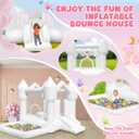 FINCOME Inflatable Bounce House for Kids, White Bounce House with Slide, Jumping Bouncy Castle for Kids Birthday Party, Wedding, Backyard Indoor/Outdoor White (with Blower), 10.5 Ft L X 9.2 Ft W X 6.9 Ft H
