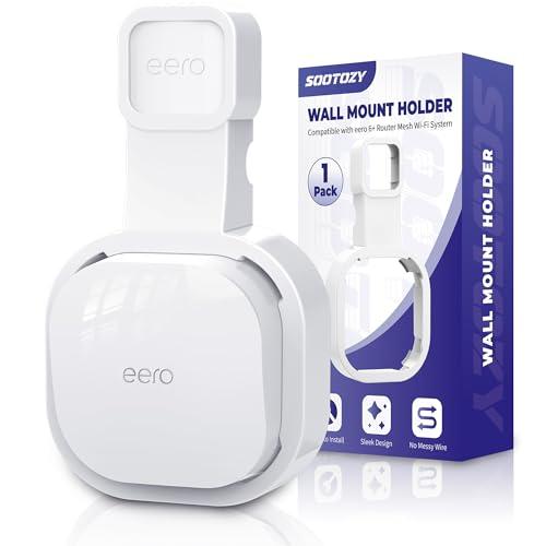 Wall Mount Holder for eero 6 and for eero 6+ Router Mesh Wi-Fi System – No Messy Wires, Space-Saving Outlet Wall Mount Holder for eero 6 Plus Extender, Stand Bracket for eero 6+ (White-1pcs)