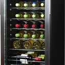 BLACK+DECKER 26 Bottle Wine Fridge with Interior Light and Mechanical Temperature Control, Compressor Cooling Wine Cooler Refrigerator with 4 Wine Racks and 1 Flat Shelf, Wine Bottle Chiller