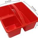 Podzly Classroom Caddy Organizer - Pack of 6 with 3 Compartments and Handle - Ideal Table Caddy for Classroom Supplies in Kindergarten - Classroom Storage Bins for Art and Craft Teachers