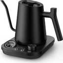 Silonn Electric Gooseneck Kettle - 1F Precise Temp Control, 0.9L 304 Stainless Steel | 4-Hour 212F Keep Warm, 7 Presets & LED Brew Timer for Pour-Over Coffee (Black-V2)