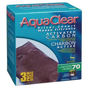 AquaClear 70 Activated Carbon Inserts, Aquarium Filter Replacement Media, 3-Pack, A1386 , White