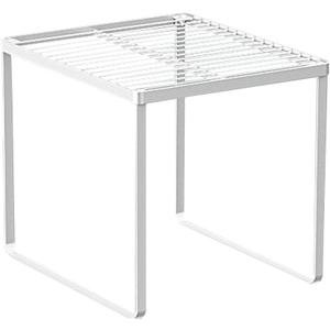 Kitchen Cabinet Storage Shelf Stackable Wire Spice Rack Organizer Heavy Duty Space Saver for Bathroom Bedroom Closet Laundry Room Office Countertop - White, Pack 1