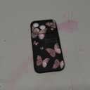 for iPhone 17 Pro Case, Flower Protective Bumper Slim Soft Phone Cover for iPhone 17 Pro 6.3 inch, Butterfly Black