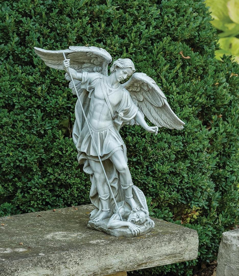 Joseph's Studio by Roman – 18.25" St. Michael The Archangel Garden Statue – Religious Outdoor Décor for Yard or Patio
