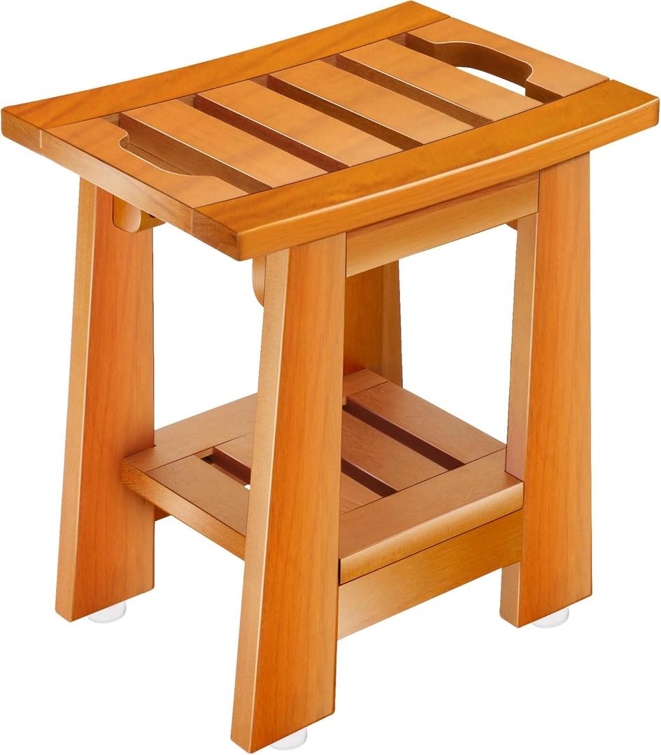 14 Inchs Shower Bench with Handle, Spa Shower Stool 400 lbs Capacity, Inside Shower Storage