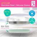 Elk and Friends 7.8 Stainless Steel Non Divided Plates with Silicone Sleeve + Storage Lid | Baby, Toddler, Kids | Dishwasher Safe | Dinner & Snack Plates | 4 Pack