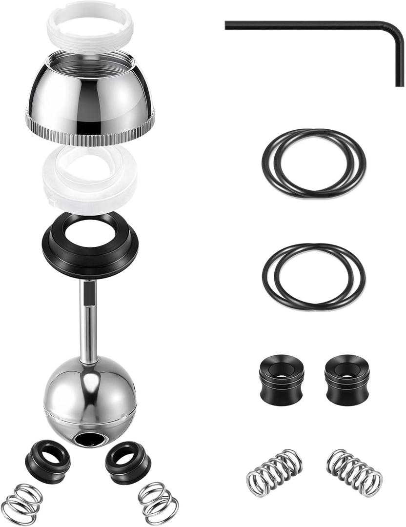 Faucet Repair Kit, Compatible with Delta/Peerless RP44123, Compatible with Delta 600 Series Shower Valve, Ball, Seats, Springs, Cam, Cap, Adjusting Ring and Bonnet