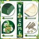 WovWeave St. Patrick's Day Porch Sign Green Wooden Welcome Porch Decor Shamrocks Door Sign 47 Inch Welcome Hanging Decor St. Patrick Decoration Outdoor Indoor for Party Front Door Wall Home(Gnome)