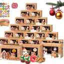 24 PCS Christmas Cookie Gift Box for Gift Giving, Xmas Holiday Treat Boxes Containers for Party Favor, Cupcake, Brownies, Donut Gift, Bakery Boxes with Window, Tags, Sticker, 8.75" x 5.9" x 2.75