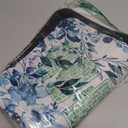 Gibelle Eucalyptus Leaves Bath Mat Rug Super Absorbent Quick Dry Thin Bathroom Rugs Fit Under Door Non Slip Rubber Backed Bathroom Floor Mat for in Front of Bathtub Sink Shower (17"x24", Blue) (A003)