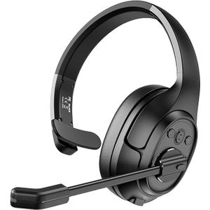EKSAtelecom H1 Pro Telecom Bluetooth Trucker Headset, Black