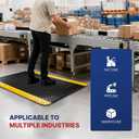 NORTHSKY Olympia Anti Fatigue Mat Industrial, Standing Mat, Yellow Border Safety, 3 x 2 ft, 15/16" Thick, Advanced High-Density Memory Foam, for Workshop Workstations, Laboratory Benches