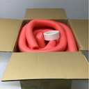 Sratte 8 Pcs Christmas Foam Noodles with Packaging Tape 55 Inch Hollow Foam Noodles for Christmas Decor DIY Craft Projects (Red Noodle, White Tape)