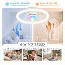 20" RGB Ceiling Fans with Lights, Low Profile Ceiling Fan, 6 Wind Speeds