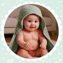 Peryiter 4 Pcs Muslin Hooded Baby Towels, 32"x 32" Cotton Newborn Bath Towel Muslin Infant Baby Blankets Absorbent Unisex Newborn Registry Gift Essentials for Girls Boys (Green, Gray, Beige)
