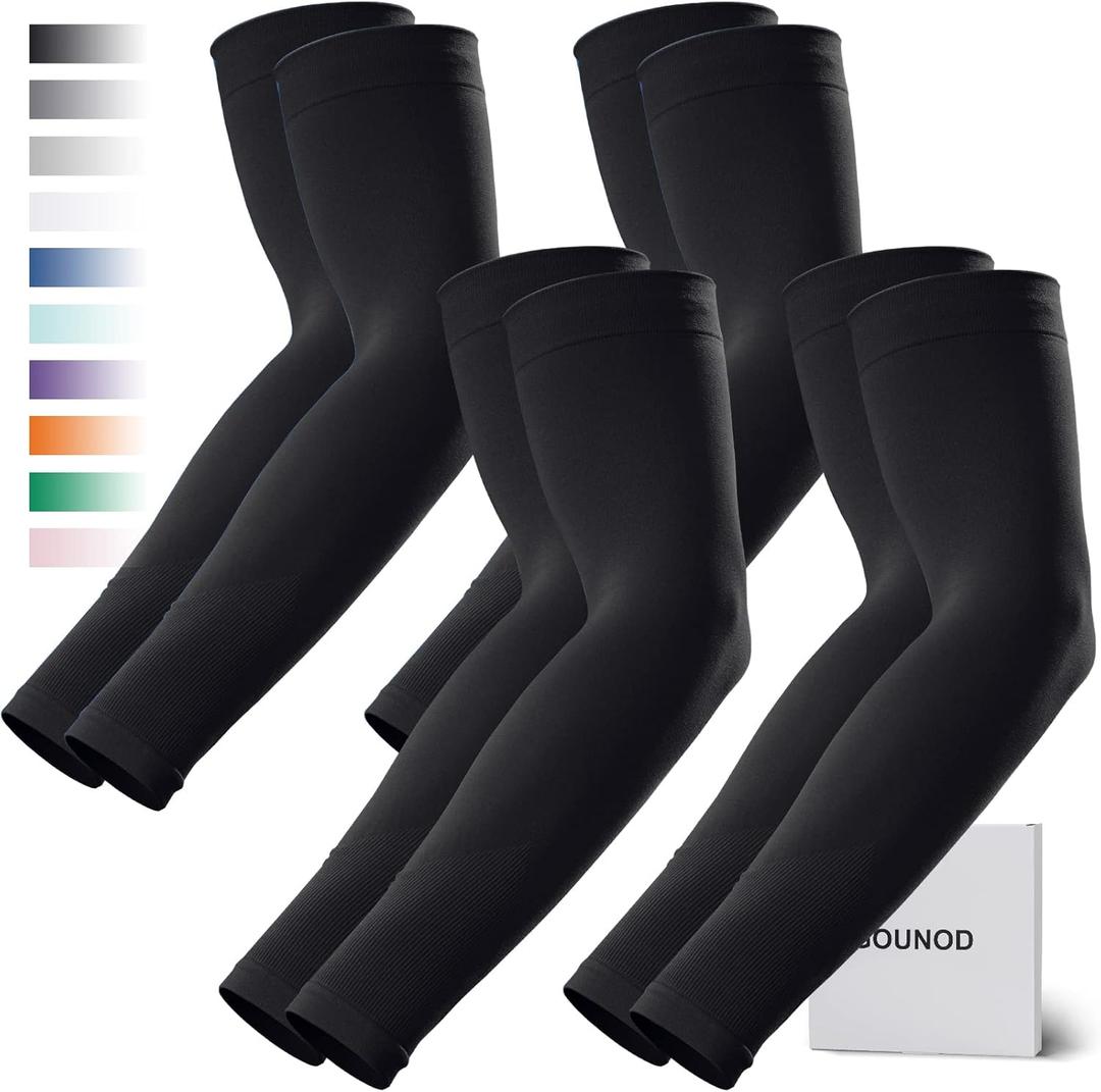 GOUNOD Arm Sleeves for Men Women,Compression Sleeves to Cover Arms for Men Working,Sun Sleeves for Men UV Protection (Black)