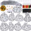 Winlyn 27 Sets Pumpkin Suncatchers DIY Window Paint Art Suncatchers Fall Pumpkin Craft Kits Autumn Pumpkin Sun Catchers for Kids Classroom Halloween Thanksgiving Art Activities